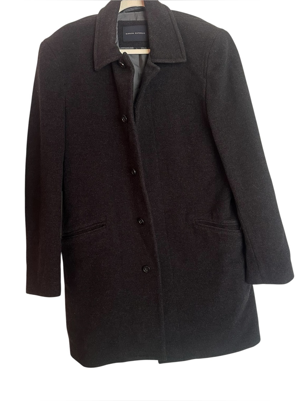 Black Banana Republic Wool Cashmere Peacoat Large
